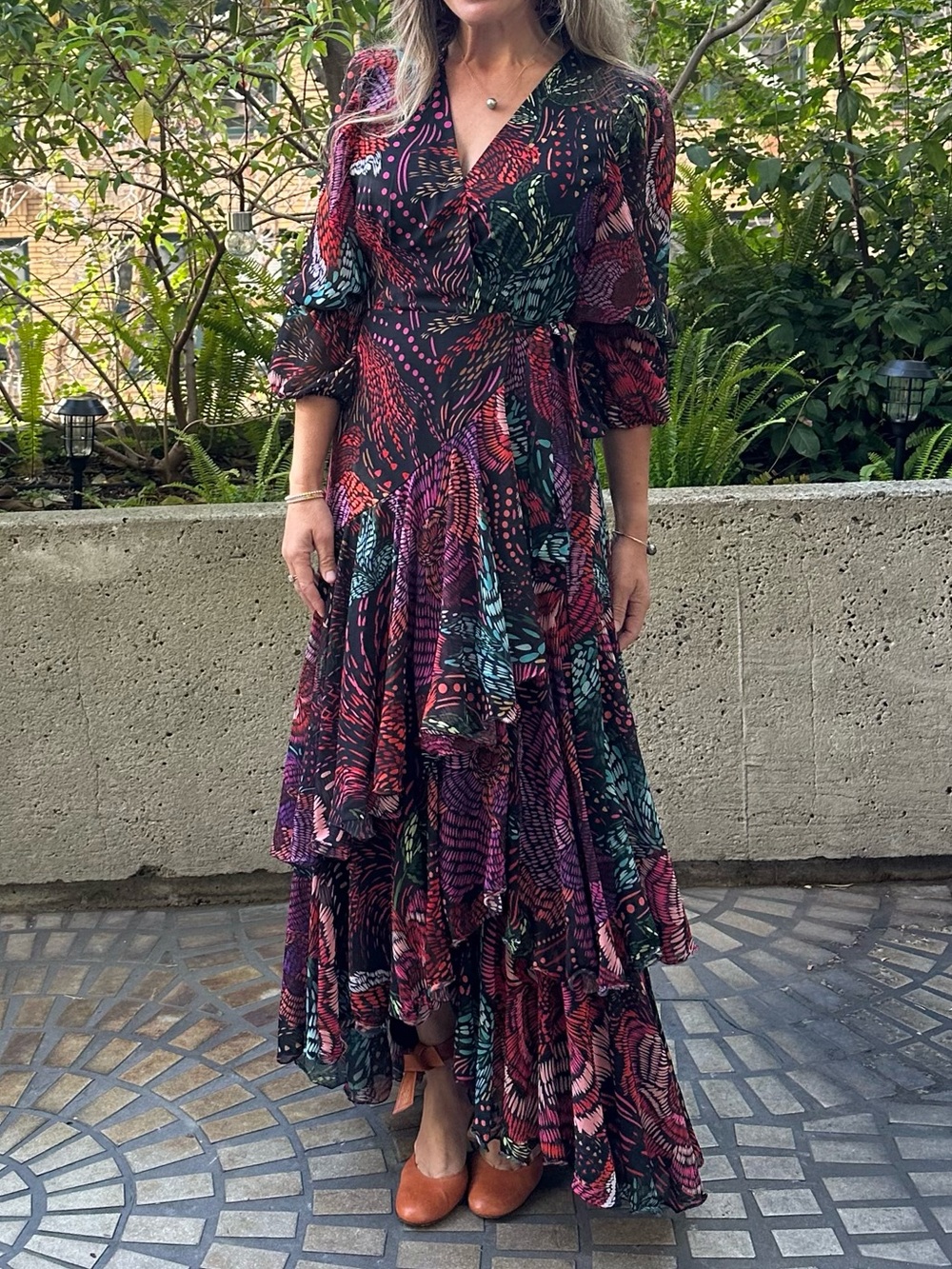 HUTCH Carlotta High-Low Wrap Maxi Dress Anthropologie XS